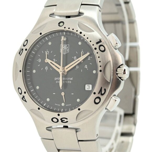 Vintage Men's Tag Heuer 39mm Kirium Black Dial Chronograph Watch! Ref: CL1110-0! - Picture 2 of 12